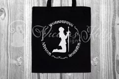 Worshiping Warrior Woman, Christian woman praying silhouette Product Image 4