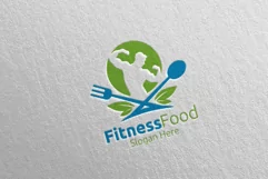 Fitness Food Logo for Nutrition or Supplement Concept 73 Product Image 1
