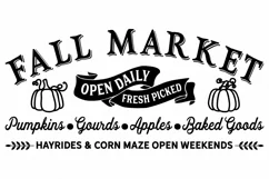 Fall Market SVG | Autumn Sign SVG | Vintage Sign SVG Product Image 3