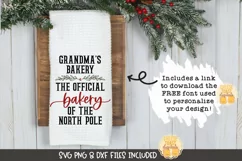 Christmas Towel SVG | The Official Bakery Of The North Pole Product Image 1
