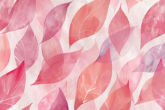 Pink Watercolor Leaves Background Wallpaper Product Image 1