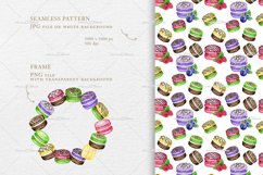 Macaron Watercolor Clipart Dessert Cookies, French Sweets Product Image 4