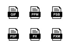 Set Of File Formats Icons Product Image 1