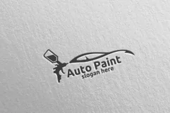 Car Painting Logo with Spray Gun and Sport Car Concept 5 Product Image 2