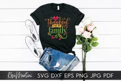 So Thankful For My Family Thanksgiving Turkey Day Product Image 3