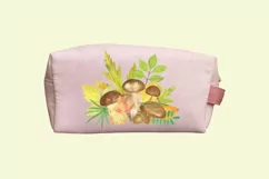 Autumn mushrooms and leaves watercolor clipart Product Image 4