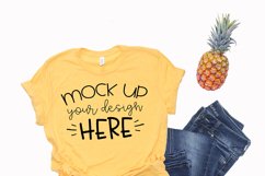 Mock up Bella Canvas 3001 Heather Yellow Gold Unisex Mockup Product Image 1