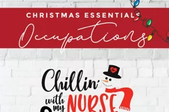 Christmas Nurse svg, a chillin' with my snowmies svg file Product Image 4