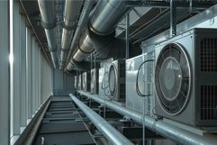 Ventilation system ducting cooling fans supplying fresh air Product Image 1