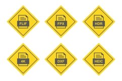 Set Of File Formats Icons Product Image 1