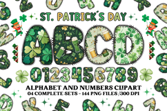 St patrick alphabet png clipart, st patrick letters doodle Product Image 1