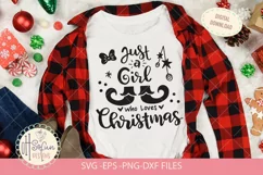 Just a girl who loves Christmas SVG cut file Product Image 2