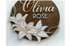 Lily Flower Nursery sign | Baby Nursery Name sign Product Image 1