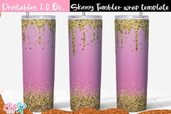 Pink and gold Valentines day 20 Oz. Skinny Tumbler Product Image 1