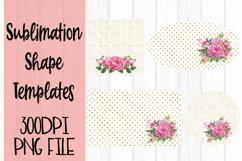 Gold and Watercolor Flowers Sublimation Templates Product Image 1