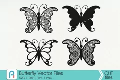 Butterfly Svg, Butterfly Mandala Svg, Mandala Svg, Zentangle Product Image 1