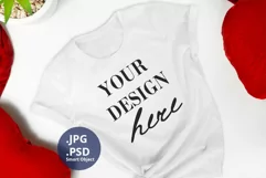 White T-shirt Valentine's day PSD & JPG Mockup full wrap Product Image 4