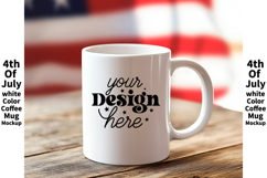 4th of July white 11oz blank coffee mug mockup Product Image 1