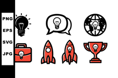 Minimalist Idea and Startup Icon SVG Set Product Image 1