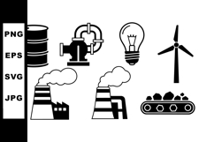 Industrial Energy Icon Vector Set for Utilities Product Image 1