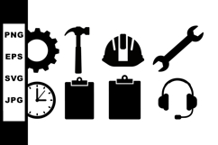 Industrial Tools Icon Vector Set for Technical Designs Product Image 1