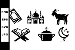 Islamic Ramadan Silhouettes Clipart Bundle for Eid Product Image 1