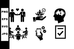 Business Meeting and Agreement Icon Vector Set Product Image 1