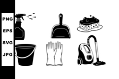 House Cleaning Tools Vector Clipart Bundle Set Product Image 1