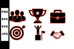 Business Achievement Icons Vector Set for Projects Product Image 1