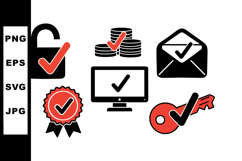 Verified Checkmark Icon Set for Security Designs Product Image 1
