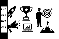 Business Success Icon SVG Vector Bundle Set Product Image 1