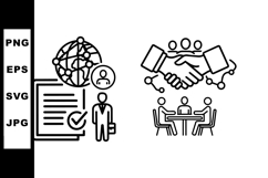 Professional Business Meeting Vector Icon Set Product Image 1