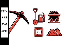 Mining Tools Vector Clipart Bundle for Industrial Design Product Image 1