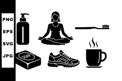 Minimalist Wellness Icon Vector Set For Design Projects Product Image 1
