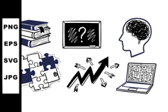 Hand Drawn Education Icon Vector Bundle Product Image 1