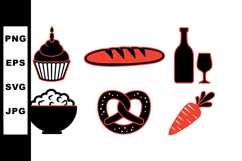 Rustic Bakery Icons SVG Bundle for Crafts Product Image 1