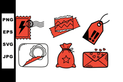 Hand Drawn Mail Icon Clipart Bundle For Crafts Product Image 1
