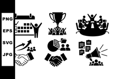 Professional Business Meeting Icon Vector Set Product Image 1