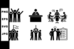 Business Teamwork Icons Vector Set for Presentations Product Image 1