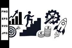 Business Growth Icons Svg Set For Success Designs Product Image 1