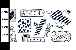 Grunge Gothic Love Clipart and Sticker Bundle Product Image 1