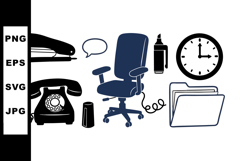 Retro Office Essentials Vector Clipart Bundle Product Image 1