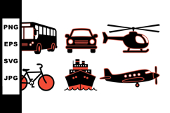 Vector Transportation Icon Set For Travel Designs Product Image 1