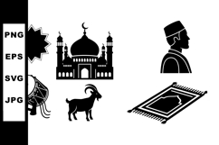 Islamic Eid Silhouette Clipart Bundle For Ramadan Designs Product Image 1