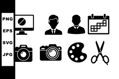 Minimalist Black Office Icon Vector Set Bundle Product Image 1