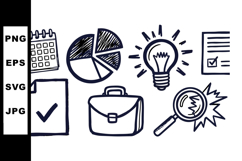 Hand Drawn Business Icon Vector Clipart Set Product Image 1