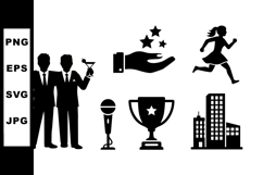 Business Silhouette Icon Set for Corporate Projects Product Image 1