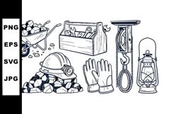 Vintage Mining Tools Clipart Bundle For Crafts Product Image 1