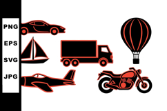 Vintage Transport Vehicle SVG Clipart Bundle for Crafts Product Image 1