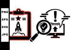 Vintage Retro Rocket Space Launch Clipart Bundle Product Image 1